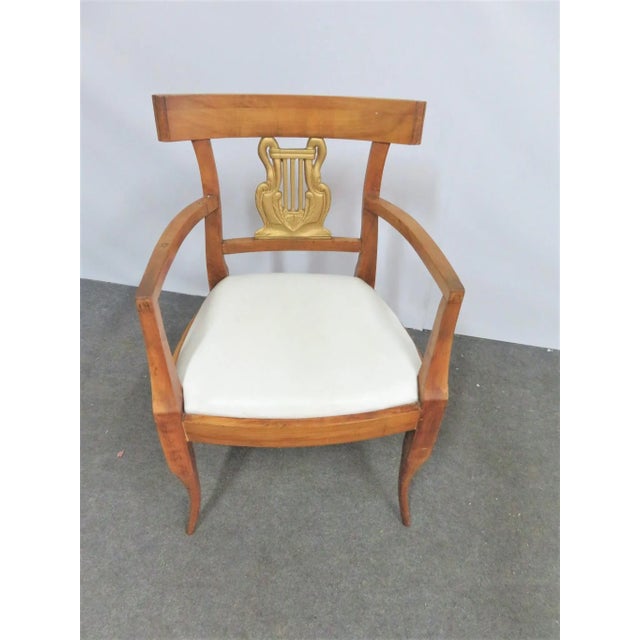 Biedermeier Early 20th Century Biedermeier Style Gilt Swan Arm Chair For Sale - Image 3 of 7