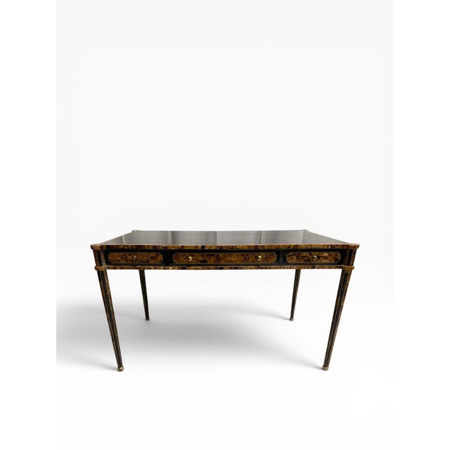 Maitland - Smith 1980s Maitland-Smith Faux Tortoiseshell Writing Desk For Sale - Image 4 of 12