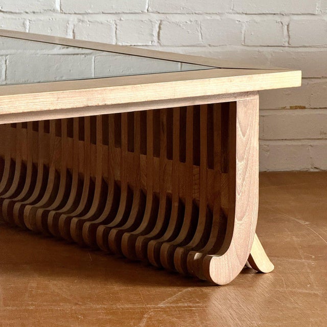 Cerused Ash Fluted Coffee Table For Sale - Image 5 of 9