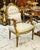 French French Louis XVI Damask Accent Armchair With Hand-Carved Wood Frame & Gold Leaf Details For Sale - Image 3 of 6
