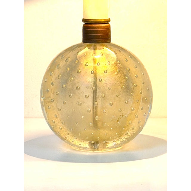 Archimede Seguso Murano Controlled Bubble Art Glass Ball Table Lamp, Italy, 1950 For Sale In West Palm - Image 6 of 13