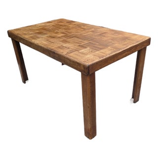 1960's Oak Paquet Dining Table For Sale