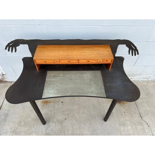 Andrés Nagel “Entremanos” Anthropomorphic Steel Writing Desk, Postmodern Design For Sale - Image 12 of 16