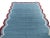 Sky Blue Handmade Cotton Area Rug Natural Vegetable Dyed Flat Weave Sky Blue Scalloped Rug Terracotta Border - 9'x12' For Sale - Image 8 of 11