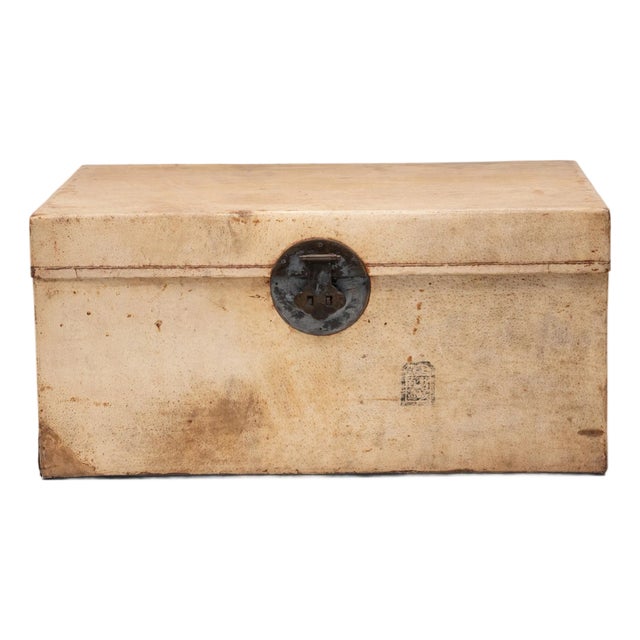 Chinese Blonde Hide Storage Trunk, C. 1800 For Sale