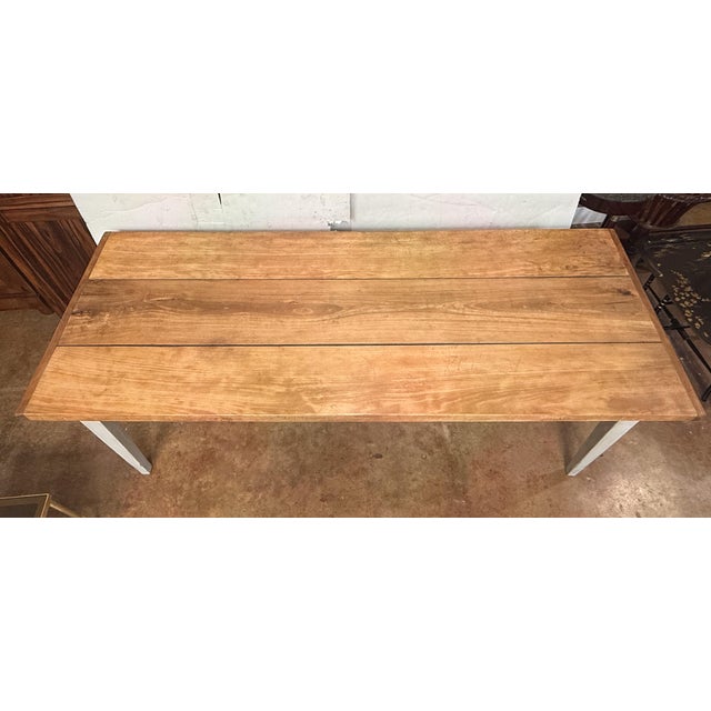Large French Rectangular Farmhouse Table on Painted Frame For Sale In Austin - Image 6 of 15