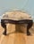 1940’s French Style Louis XV Carved Mahogany Footstool With New Upholstery For Sale - Image 4 of 11