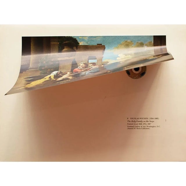 1955 After Nicolas Poussin "The Holy Family on the Steps", Vintage Full-Color Print For Sale - Image 4 of 8