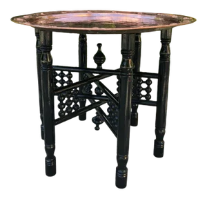 Antique Copper Top Folding End Table