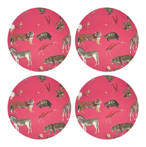 Exotix Cherry, 16" Round Pebble Placemats, Set of 4
