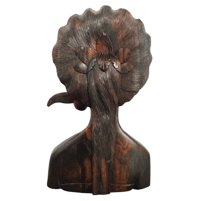 Mid 20th Century Balinese Macassar Ebony Bust For Sale - Image 4 of 12