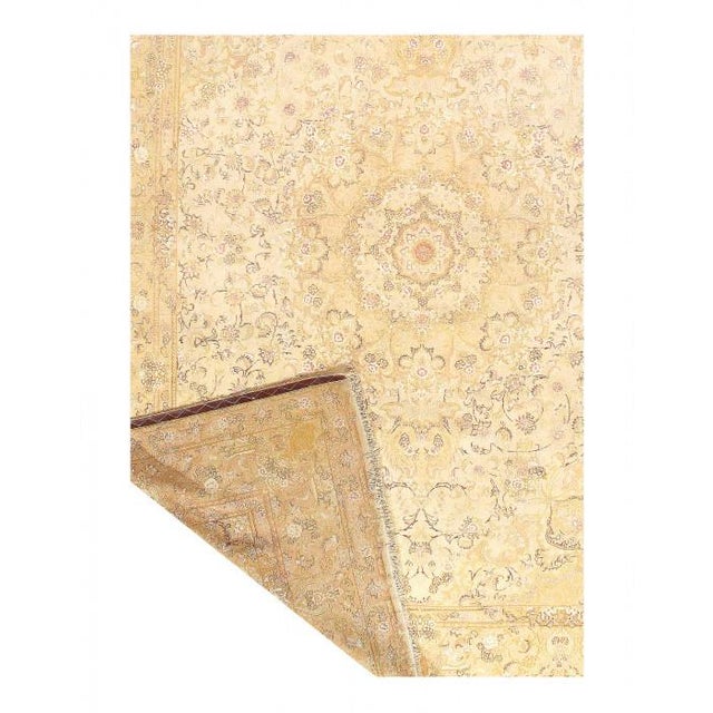 Pasargad DC Fine Hand Knotted Persain Silk & Wool Tabriz Rug For Sale - Image 4 of 4