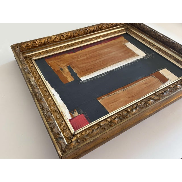 “Romantic” Black Abstract Art in Antique Frame, Transitional Living Room Art by JTS For Sale - Image 10 of 12