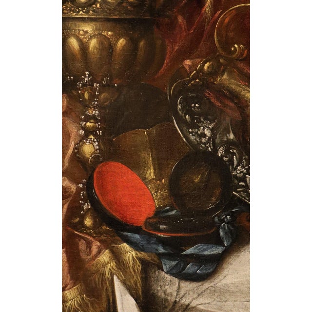 Baroque Franciscus Gysbrechts, Still Life Vanitas Gysbrechts, 17th Century, Oil Painting on Canvas, Framed For Sale - Image 3 of 15