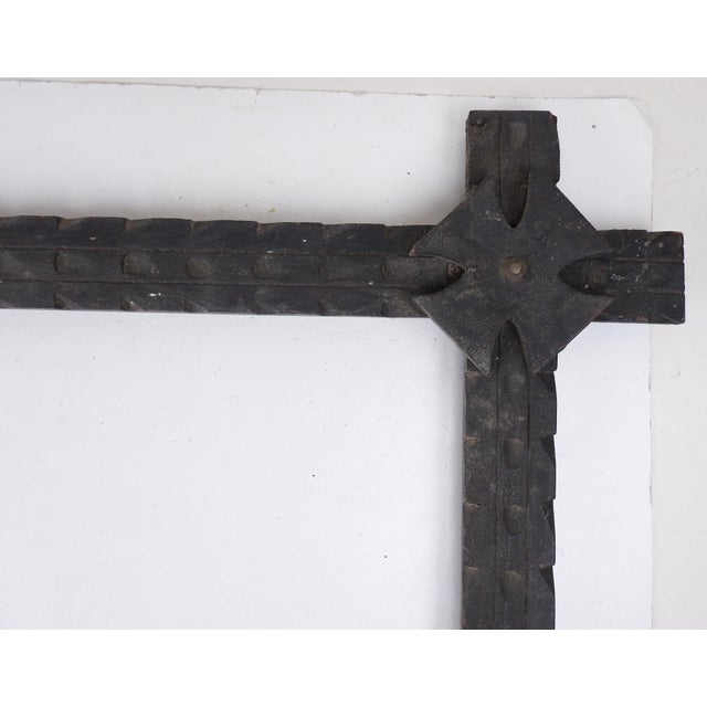 Late 19th Century Antique Hand Carved Folk Art Wood Picture Frame For Sale - Image 5 of 6