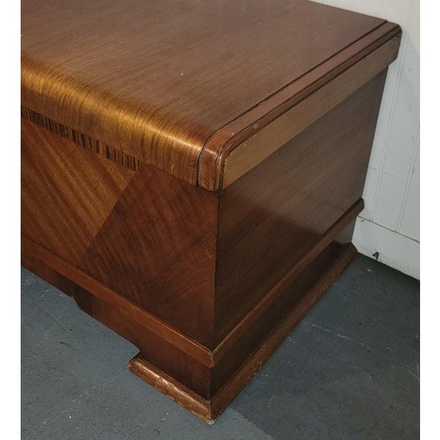 Folk Art 20th Century Cedar Wood Trunk /Blanket Chest For Sale - Image 3 of 7