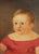 19th Century Antique 19th Century American Federal Folk Art Oil Painting - Child Portrait of a Young Girl in a Red Dress For Sale - Image 5 of 5