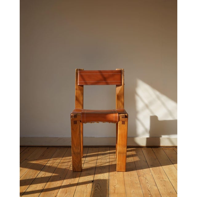 Contemporary S11 Chair in Whisky Leather by Pierre Chapo, 1960s For Sale - Image 3 of 10