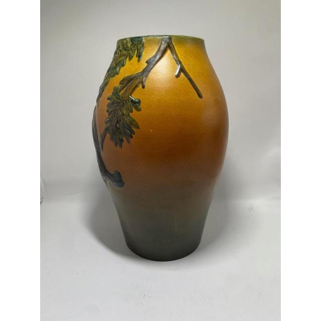 An exceptional Art Nouveau stoneware vase by Danish ceramic maker Ipsen, model number 13/50. This finely crafted piece...