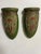 (2) matching antique wall vessels Made in Japan Set of art deco Japanese hand painted ceramic wall vases. 4" x 8" x 2"...