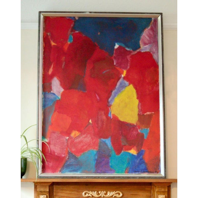 Bard B, Abstract Composition in Primary Colours, 1974, Acrylic on Canvas, Framed For Sale - Image 11 of 11
