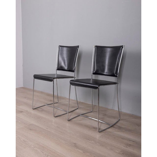 Modern Vintage Leather Chairs by Segis Italia, 1990s, Set of 2 For Sale - Image 3 of 12