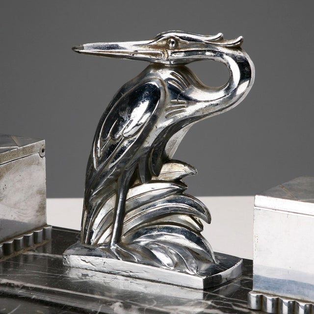 Gray Vintage Art Deco Inkwell For Sale - Image 8 of 10