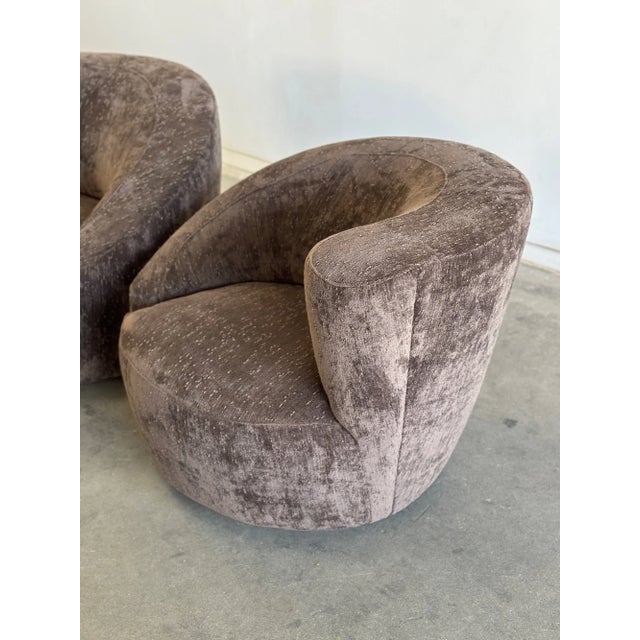 Textile 1980s Kagan Style Lounge Chairs - Pair For Sale - Image 7 of 10