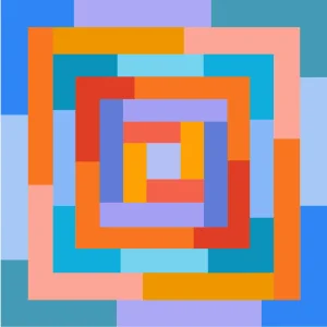 "Celebration of Spring No. 2" Contemporary Geometric Print on Stretched Canvas by Sassoon Kosian