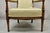 Wood Vintage Italian Hollywood Regency Tall Back Upholstered Cherry Lounge Arm Chair For Sale - Image 7 of 12