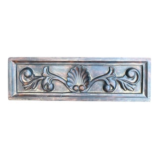 Vintage Shell Floral Plaster Cast Wall Decor For Sale
