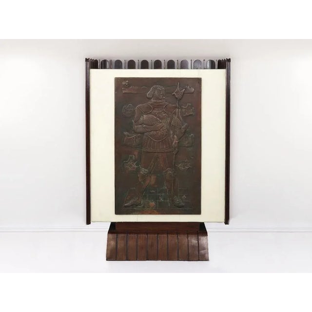 Mid-Century Modern Vintage Wood and Copper Bar Cabinet by Luigi Scremin For Sale - Image 3 of 18