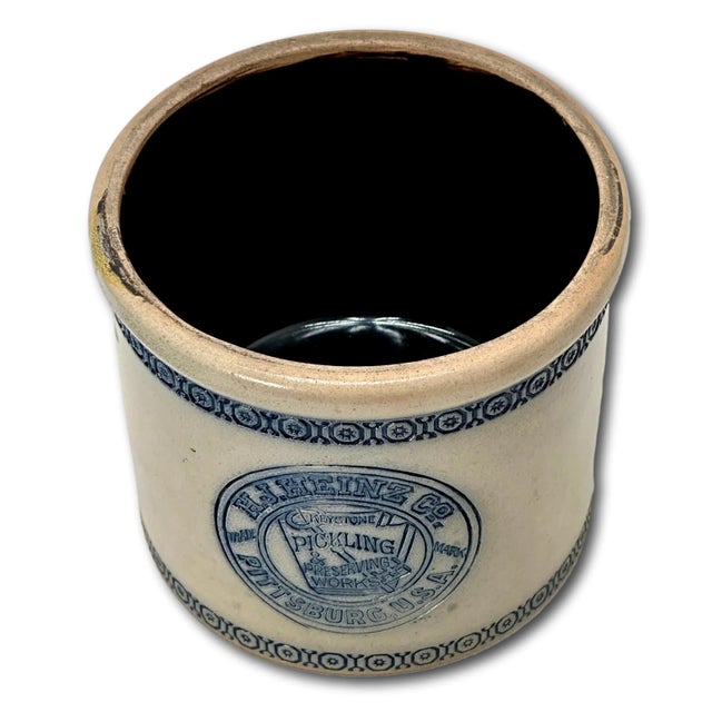 Rare Antique American Pittsburg Pennsylvania Stoneware H J Heinz Company Advertising Pickle Crock - Circa 1890s For Sale In Boston - Image 6 of 12