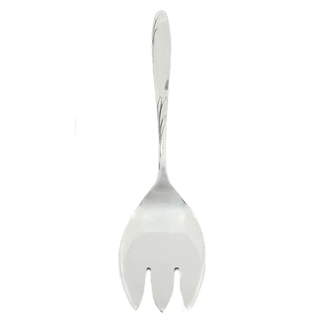 “Willow” sterling silver salad set by Gorham Silversmiths, circa 1954. Sleek and chic in that quintessential Mid-Century...