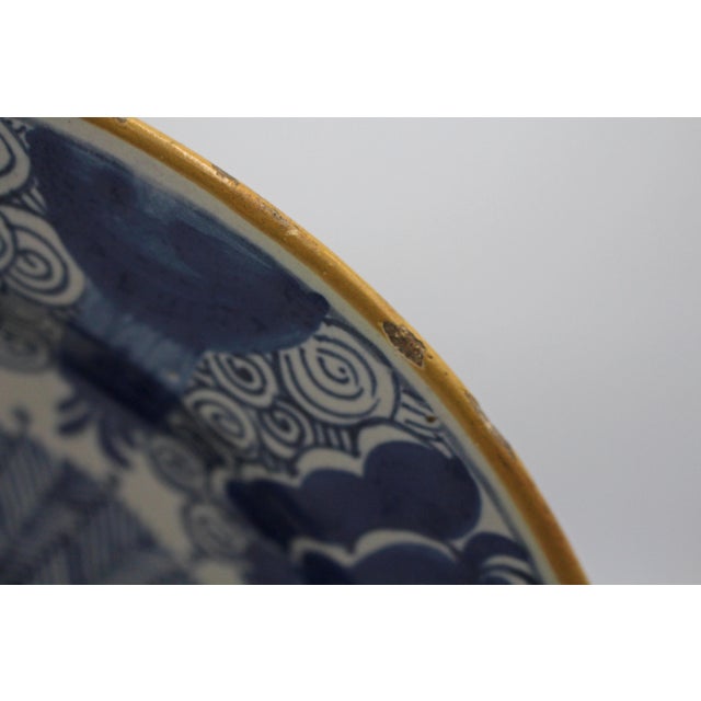 Mid 18th Century Circa 1750 P. VandertStrom's Pottery De Vergulde Blompot Delft Fruit Bowl For Sale - Image 5 of 8
