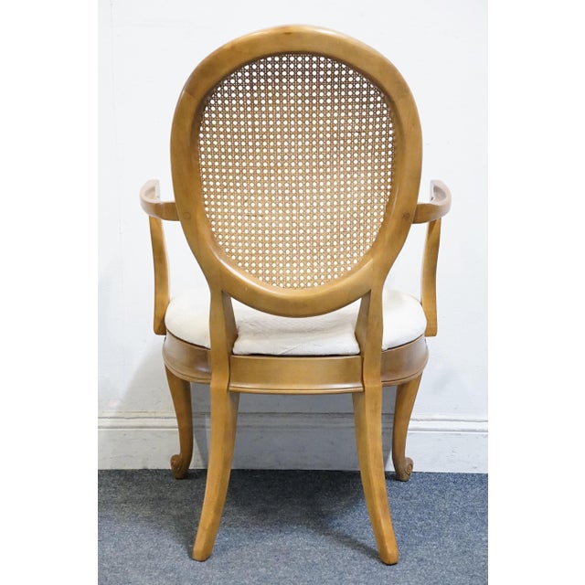 White of Mebane Country French Provincial Caned Round Back Dining Arm Chair For Sale In Kansas City - Image 6 of 9