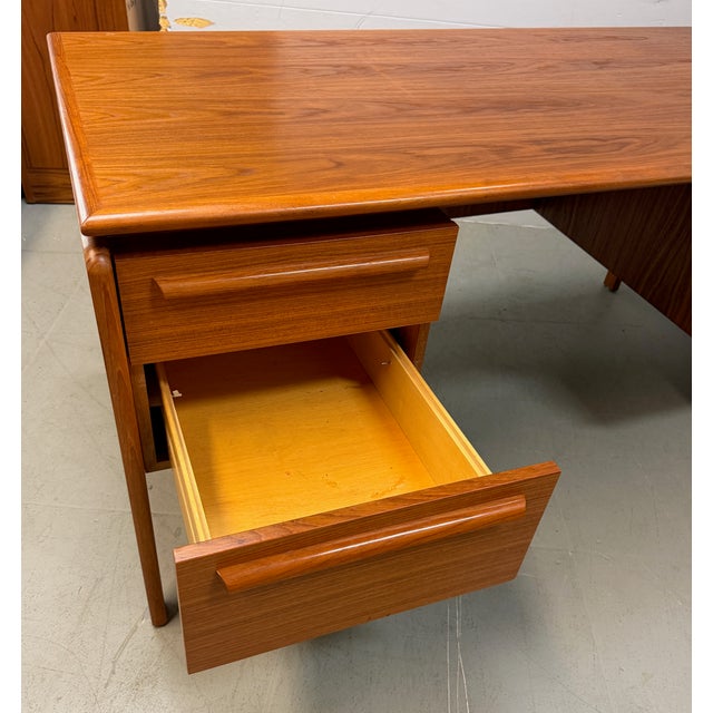 Brown Mid-Century Modern Teak Executive Desk by Danflex, Denmark, 1960s-70s For Sale - Image 8 of 12