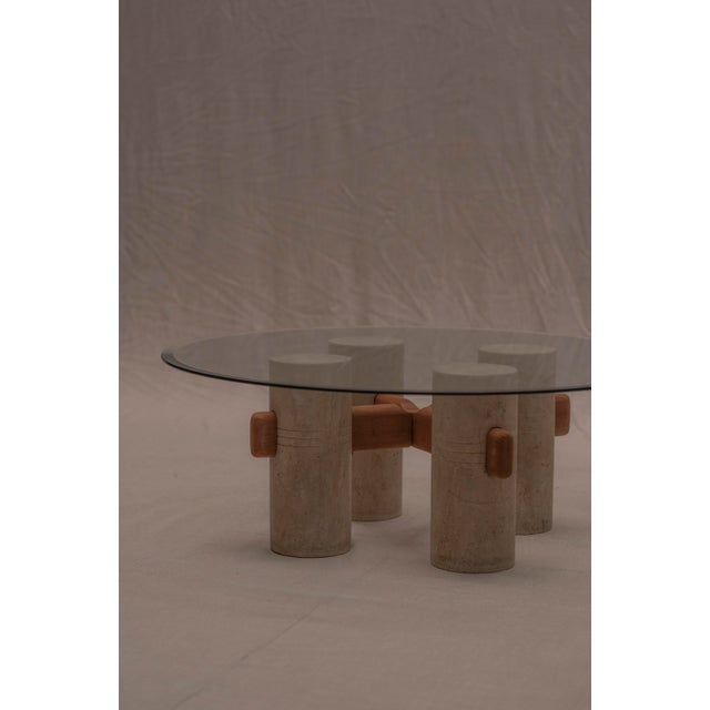 German Brutalist Travertine Coffee Table, 1970s For Sale - Image 10 of 13