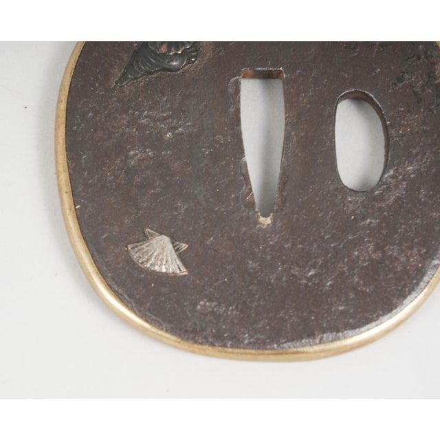 Bronze Mid 19th Century Japanese Bronze, Gold, and Silver Tsuba, Edo Period For Sale - Image 8 of 9