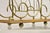 Brown Antique English Victorian Brass and Oak Wood Scrolling Magazine Rack For Sale - Image 8 of 11