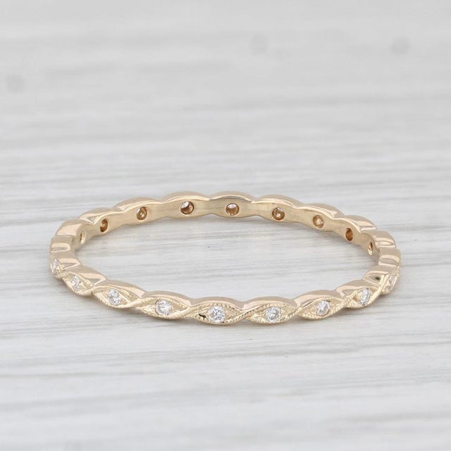 New Beverley K Diamond Eternity Ring 14k Yellow Gold Stackable Wedding Band For Sale - Image 4 of 8
