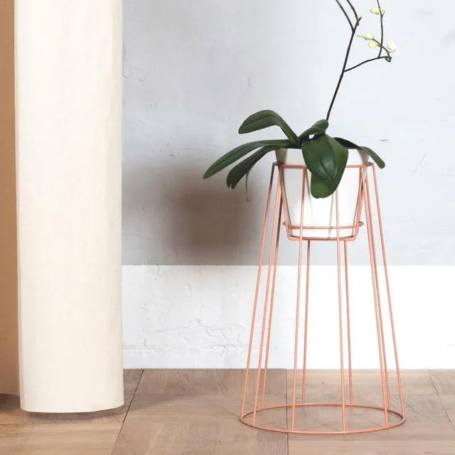 Set of 3 dusty peach cibele plant stands by ok design dimensions: d 35 x h 30 cm, d 35 x h 45 cm, d 35 x h 54 cm....