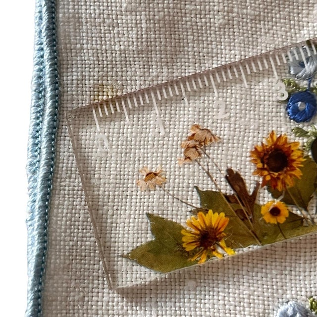 Set of 4 Vintage Dinner Placemats Embroidered Blue Floral Linen Farmhouse French Country Traditional Spring Easter For Sale - Image 13 of 17