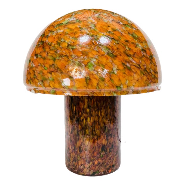 Mushroom Table Lamp in Marbled Glass from Peill & Putzler, Germany, 1970s For Sale