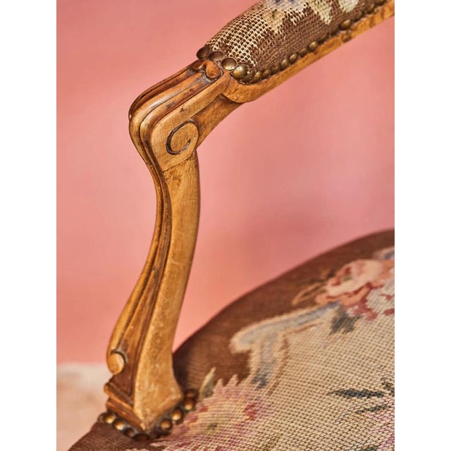 Wood Rococo Armchairs with Tapestry Upholstery, Set of 2 For Sale - Image 7 of 11