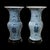 Antique Chinese Hand Painted Double Happiness-'Shunagxi' 囍 Blue and White Porcelain Vase with Wooden Base / Set of Two (2)...
