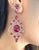Bochic “Capri” Vintage Ruby & White Topaz Earrings Set In 18K Gold & Silver For Sale - Image 4 of 10