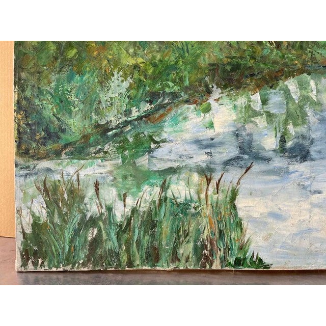 Mid 20th Century Large Tropical Painting of Palm Trees For Sale - Image 5 of 12