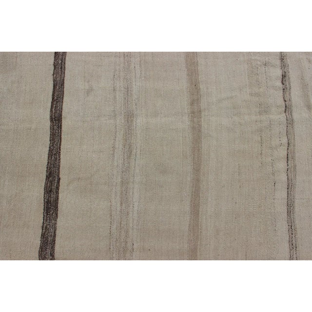 Minimalist Cream Colored Vintage Turkish Kilim Rug of Two Joined Panels 7'8 X 11'10 For Sale - Image 11 of 12