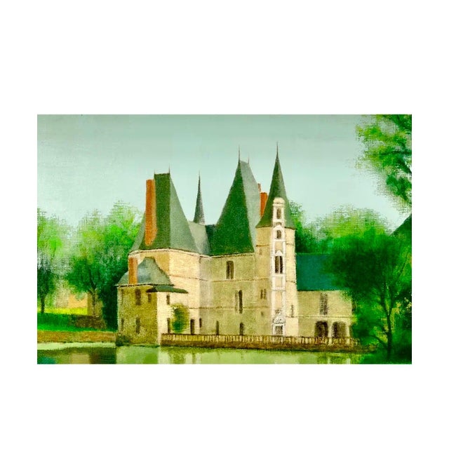 Jacques Eitel, Large French Oil Painting Chateau Jacques Eitel For Sale - Image 4 of 7